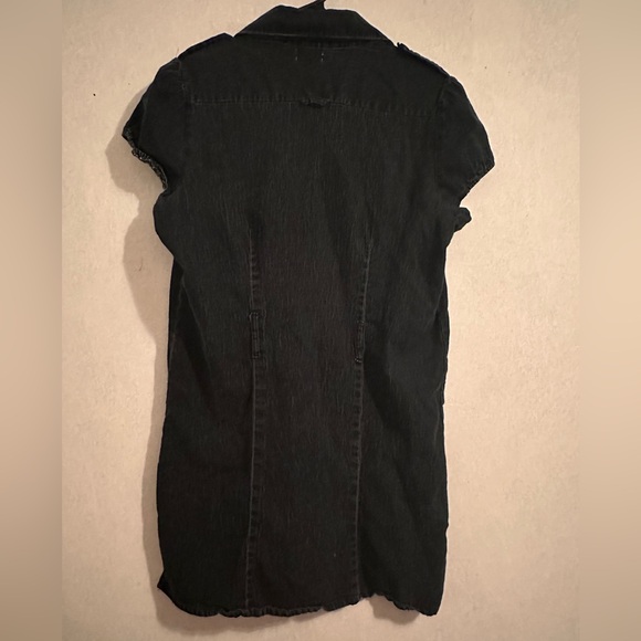 She’s Cool Black Denim Button Up Dress - Picture 2 of 3